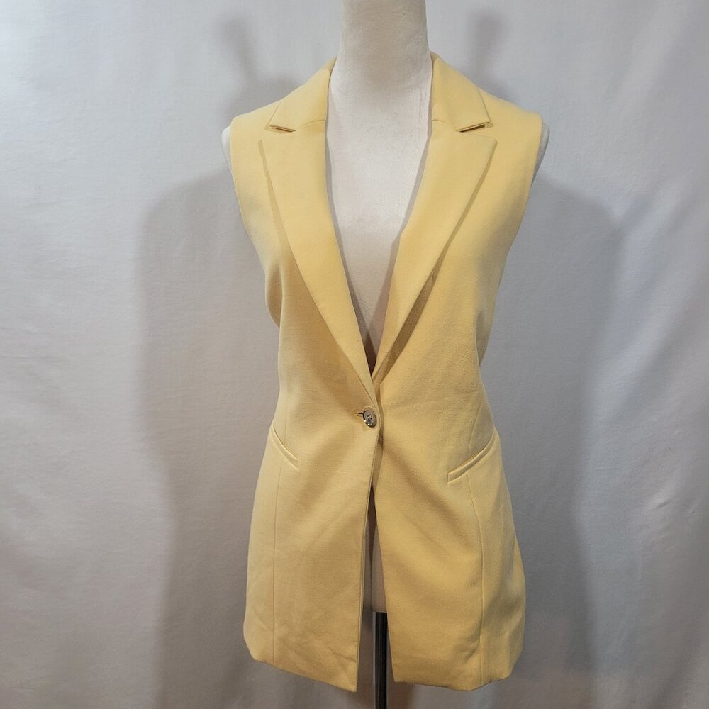 Yellow White House Black Market Sleeveless Blazer Vest
